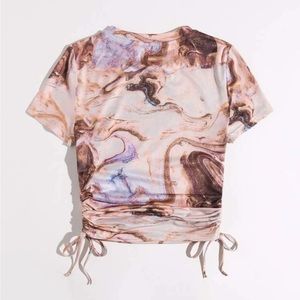 Tie dye scrunch top with ties
